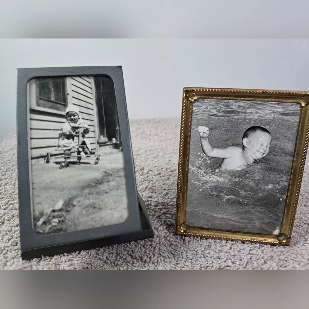 Classic Gray and Gold Framed Children